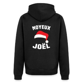 Noyeux Joël, Cadeau Noyeux Joël - Veste à capuche bio Premium Unisexe - noir - Dos - Nico (187cm)
