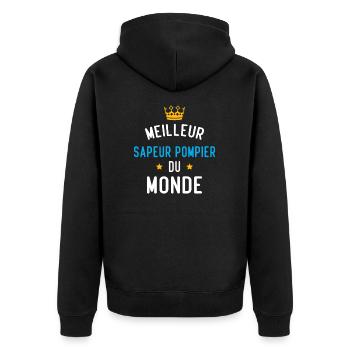 Cadeau Meilleur sapeur pompier du monde - Veste à capuche bio Premium Unisexe - noir - Dos - Nico (187cm)