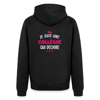 Je suis une collègue qui déchire - Veste à capuche bio Premium Unisexe - noir - Dos - Nico (187cm)