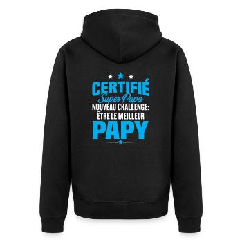 Cadeau nouveau challenge être le meilleur papy - Veste à capuche bio Premium Unisexe - noir - Dos - Nico (187cm)