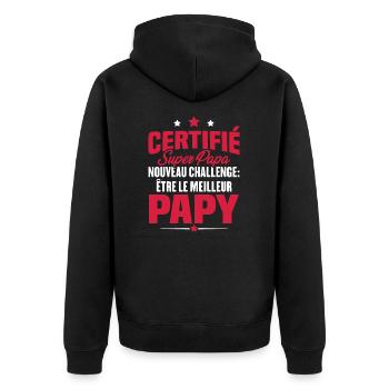 Cadeau nouveau challenge être le meilleur papy - Veste à capuche bio Premium Unisexe - noir - Dos - Nico (187cm)