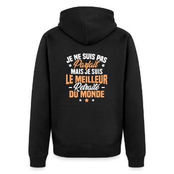 Pas parfait mais le meilleur retraité du monde - Veste à capuche bio Premium Unisexe - noir - Dos - Nico (187cm)