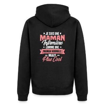 Maman infirmière comme une Maman normale plus cool - Veste à capuche bio Premium Unisexe - noir - Dos - Nico (187cm)