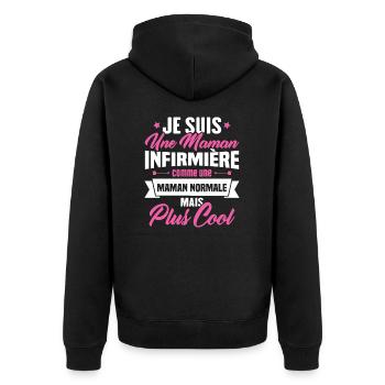 Maman infirmière comme une Maman normale plus cool - Veste à capuche bio Premium Unisexe - noir - Dos - Nico (187cm)
