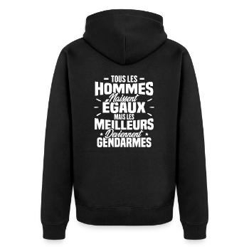 Les meilleurs hommes deviennent gendarmes - Veste à capuche bio Premium Unisexe - noir - Dos - Nico (187cm)