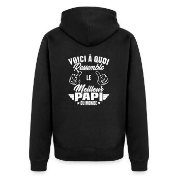Voici à quoi ressemble le meilleur papi du monde - Veste à capuche bio Premium Unisexe - noir - Dos - Nico (187cm)
