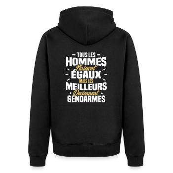 Les meilleurs hommes deviennent gendarmes - Veste à capuche bio Premium Unisexe - noir - Dos - Nico (187cm)