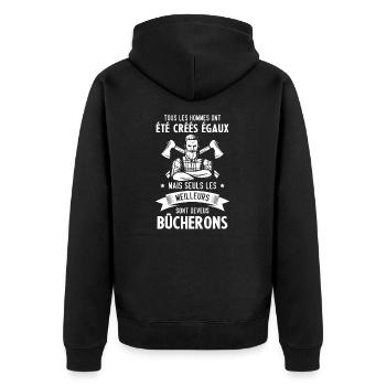 les meilleurs hommes sont deveus Bûcherons - Veste à capuche bio Premium Unisexe - noir - Dos - Nico (187cm)