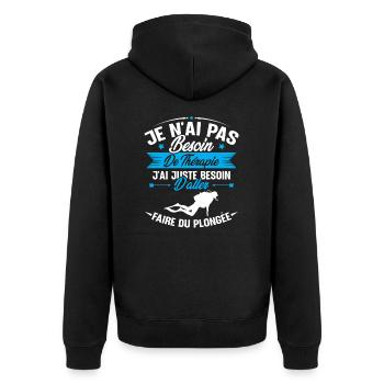 J'ai juste besoin d'aller faire du plongée - Veste à capuche bio Premium Unisexe - noir - Dos - Nico (187cm)