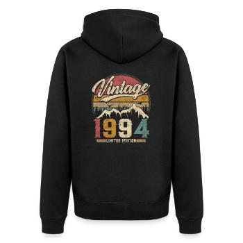 Vintage 1994 Limited Edition Cadeau D'anniversaire - Veste à capuche bio Premium Unisexe - noir - Dos - Nico (187cm)