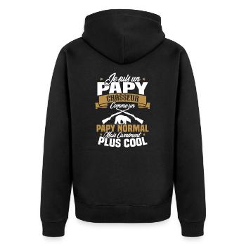 Je suis un papy chasseur comme un papy normal - Veste à capuche bio Premium Unisexe - noir - Dos - Nico (187cm)
