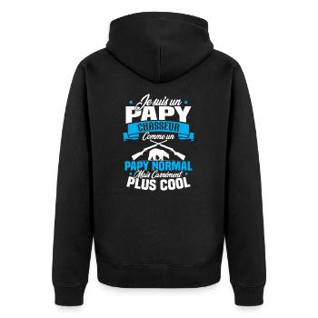Je suis un papy chasseur comme un papy normal - Veste à capuche bio Premium Unisexe - noir - Dos - Nico (187cm)