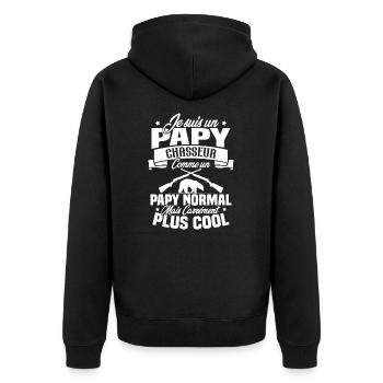 Je suis un papy chasseur comme un papy normal - Veste à capuche bio Premium Unisexe - noir - Dos - Nico (187cm)