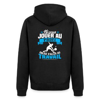 Né pour jouer au padel - Cadeau joueur de padel - Veste à capuche bio Premium Unisexe - noir - Dos - Nico (187cm)