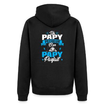 Un papy pêcheur est un papy parfait - Veste à capuche bio Premium Unisexe - noir - Dos - Nico (187cm)