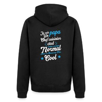 Je suis papa un chef cuisinier humour cadeau - Veste à capuche bio Premium Unisexe - noir - Dos - Nico (187cm)