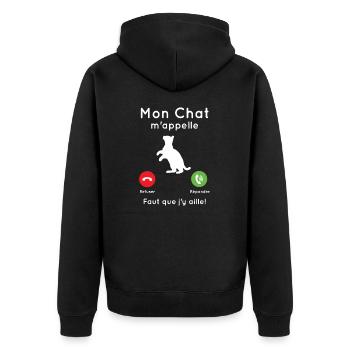 Mon chat m'appelle - Veste à capuche bio Premium Unisexe - noir - Dos - Nico (187cm)