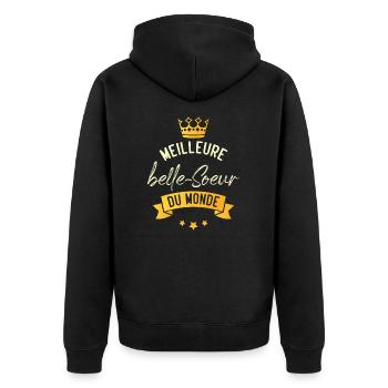 Meilleure belle soeur du monde - Veste à capuche bio Premium Unisexe - noir - Dos - Nico (187cm)