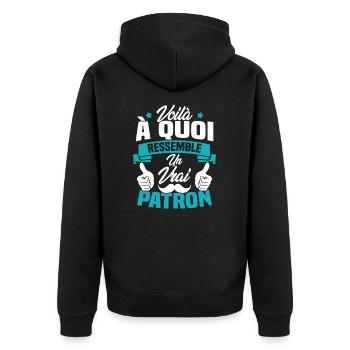Voilà à quoi ressemble un vrai patron - Veste à capuche bio Premium Unisexe - noir - Dos - Nico (187cm)