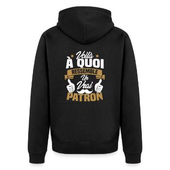 Voilà à quoi ressemble un vrai patron - Veste à capuche bio Premium Unisexe - noir - Dos - Nico (187cm)