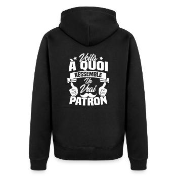 Voilà à quoi ressemble un vrai patron - Veste à capuche bio Premium Unisexe - noir - Dos - Nico (187cm)