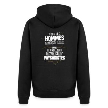 Les Meilleurs Hommes Deviennent paysagistes - Veste à capuche bio Premium Unisexe - noir - Dos - Nico (187cm)