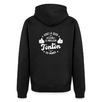Voici à Quoi Ressemble le Meilleur Tonton du Monde - Veste à capuche bio Premium Unisexe - noir - Dos - Nico (187cm)
