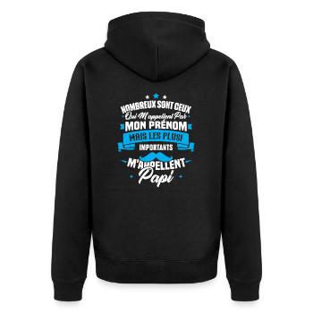 Les plus importants mappellent papi / Cadeau papi - Veste à capuche bio Premium Unisexe - noir - Dos - Nico (187cm)