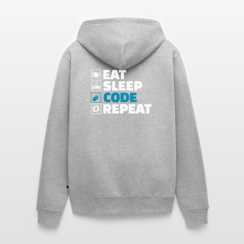 Eat Sleep Code Repeat Developer Unisex Premium Organic Zip Hoodie
