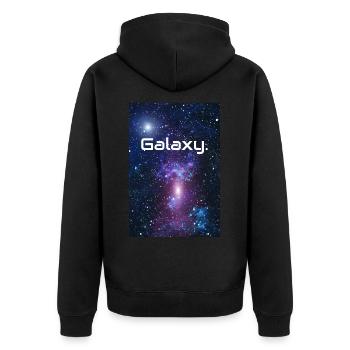 Galaxy Wort Universum Sterne Milchstraße Geschenk - Unisex Premium Bio Zip Hoodie - Schwarz - Hinten - Nico (187cm)