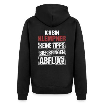 Je suis plombier - apportez de la bière et partez - Veste à capuche bio Premium Unisexe - noir - Dos - Nico (187cm)