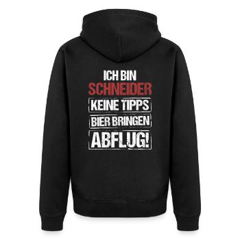 Je suis tailleur - apportez de la bière et partez - Veste à capuche bio Premium Unisexe - noir - Dos - Nico (187cm)