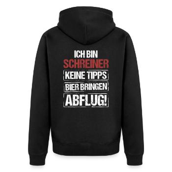 Je suis charpentier - apportez de la bière et partez - Veste à capuche bio Premium Unisexe - noir - Dos - Nico (187cm)