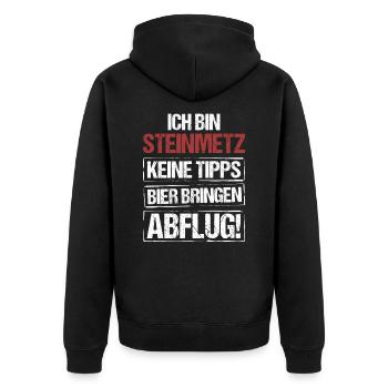 I'm a stonemason - bring beer and take off - Unisex Premium Organic Zip Hoodie - black - Back - Nico (187cm)
