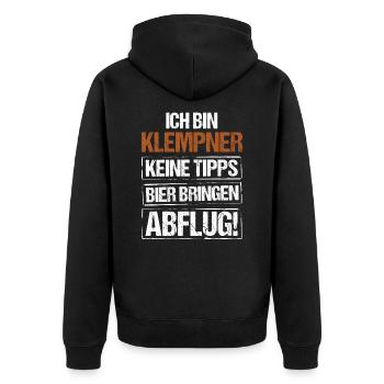 Je suis plombier - apportez de la bière et partez - Veste à capuche bio Premium Unisexe - noir - Dos - Nico (187cm)