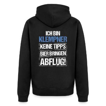 Je suis plombier - apportez de la bière et partez - Veste à capuche bio Premium Unisexe - noir - Dos - Nico (187cm)