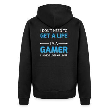 Gamer Vie / Respawn vie geek gamer ballot Plus - Veste à capuche bio Premium Unisexe - noir - Dos - Nico (187cm)
