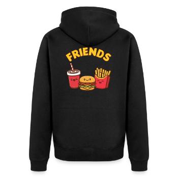 Cadeau de nourriture burger frites - Veste à capuche bio Premium Unisexe - noir - Dos - Nico (187cm)
