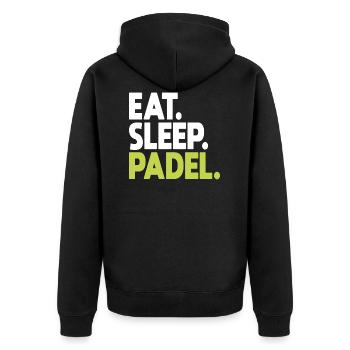 Padel Padel Player Padeltennis Paddle Padel Trainer - Unisex Premium Organic Zip Hoodie - black - Back - Nico (187cm)