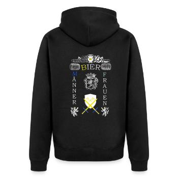 Bier Männer Frauen Wappen - Unisex Premium Bio Zip Hoodie - Schwarz - Hinten - Nico (187cm)