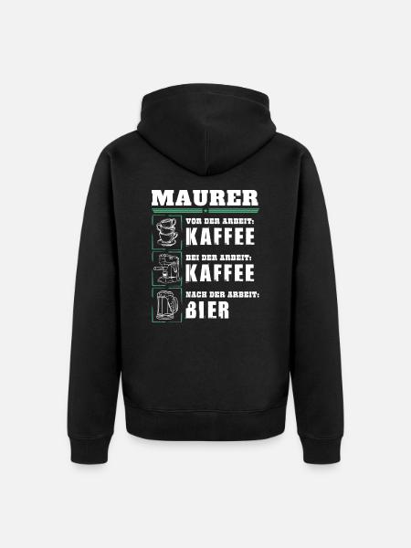 Mon quotidien de maçon - Veste à capuche bio Premium Unisexe - noir