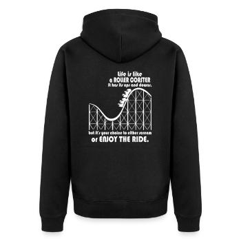 Life is like a roller coaster - Unisex Premium Organic Zip Hoodie - black - Back - Nico (187cm)