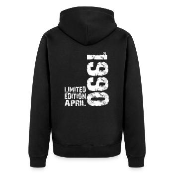 1990 Avril Anniversaire T-Shirt Rétro - Veste à capuche bio Premium Unisexe - noir - Dos - Nico (187cm)