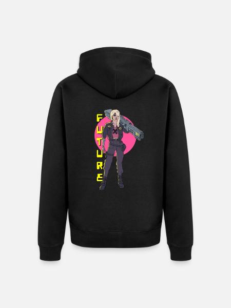 Fille Cyberpunk - Veste à capuche bio Premium Unisexe - noir