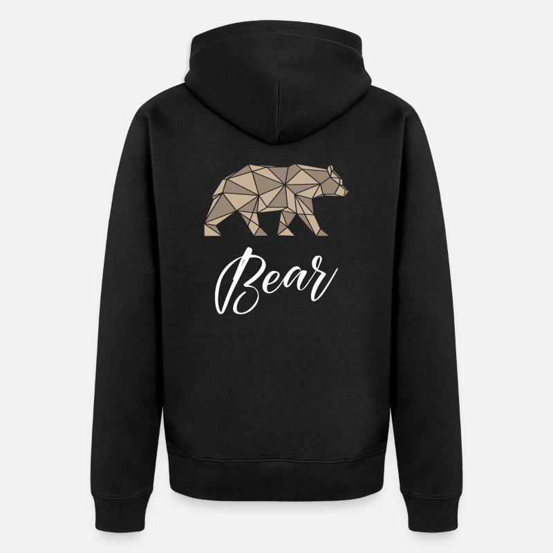 Bear Geometric - Unisex Premium Bio Zip Hoodie - Schwarz