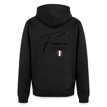 Flag of France, French pride - Unisex Premium Organic Zip Hoodie - black - Back - Nico (187cm)