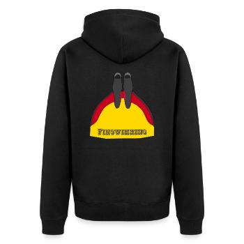 Monoflosse - Unisex Premium Bio Zip Hoodie - Schwarz - Hinten - Nico (187cm)