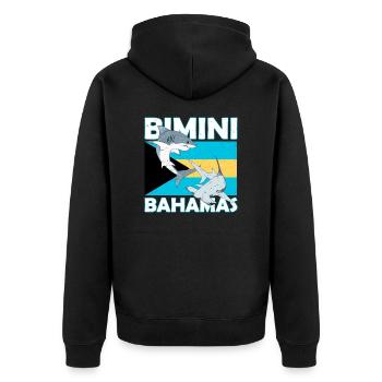 Bimini Bahamas flag - Unisex Premium Organic Zip Hoodie - black - Back - Nico (187cm)