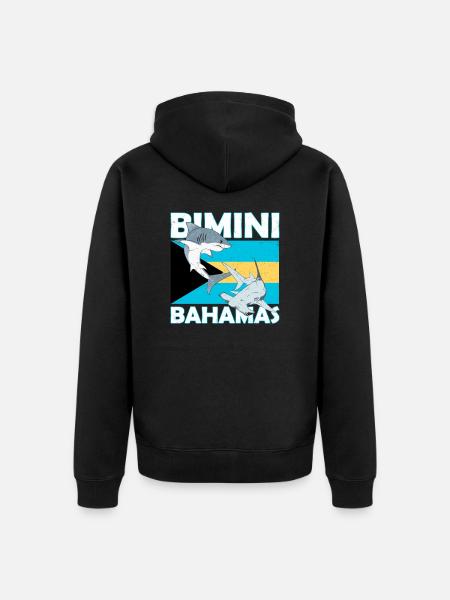 Bimini Bahamas flag - Unisex Premium Organic Zip Hoodie - black