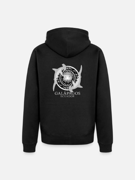 Hammerhead shark Galápagos Ecuador - Unisex Premium Organic Zip Hoodie - black